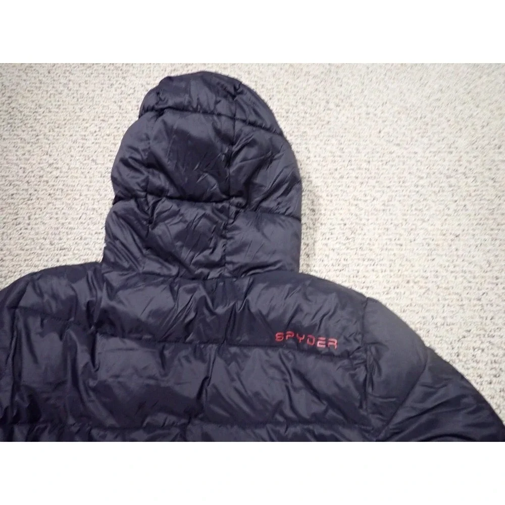Spyder Puffer Jacket Kids Size L 14/16‎ Black Excellent Hooded Thumbhole Cuffs
